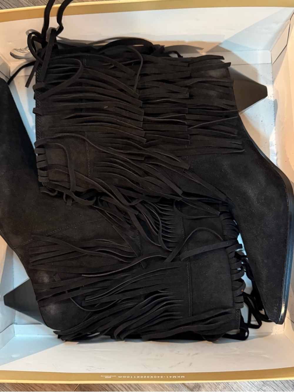 Michael Kors Jayla fringed black bootie